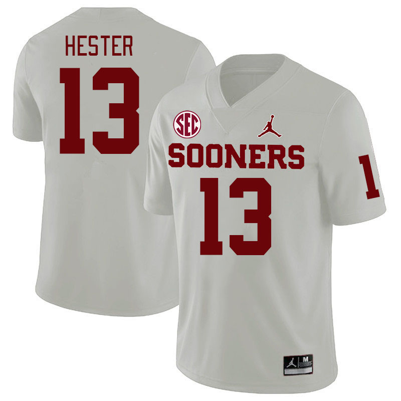 Men #13 J.J. Hester Oklahoma Sooners 2024 SEC Conference College Football Jerseys-White